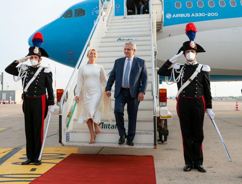 El presidente Alberto Fernández llegó ayer a Roma para participar del G20. 
