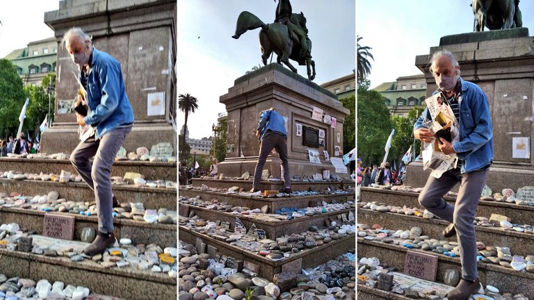 vandalizaron el memorial Covid de Plaza de Mayo 