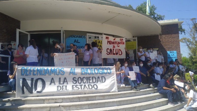 Una de las protestas en el Instituto Biológico contra el proyecto de Kicillof.
