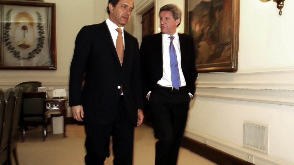 Mario Oporto con Daniel Scioli, cuando era parte de su Gabinete.