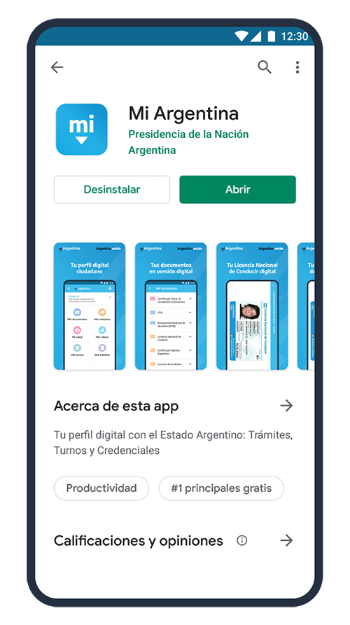 La App Mi Argentina permite la descarga del certificado de vacunación en formato PDF. 