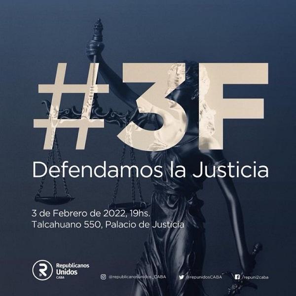 La contramarcha del próximo jueves tiene el lema "Defendamos la Justicia"