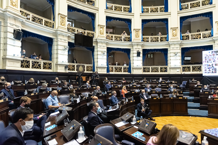 El recinto de la Cámara de Diputados durante la Asamblea Legislativa de 2021 que contó con presencialidad mixta. 
