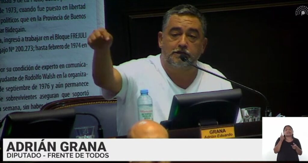 24 de marzo. El diputado del Frente de Todos Adrián Grana advirtió que "antagonizar estas cuestiones dan lugar al fazismo". 