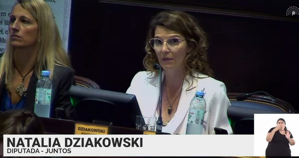 La diputada del GEN, Natalia Dziakowski, destacó los distintos fallos dictados por el exjuez Luis Alberto Cotter. 