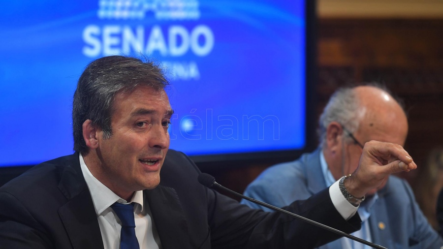 Martín Sotia, ministro de Justicia de la Nación en el Senado defendiendo el proyecto oficial sobre la reforma del Consejo de la Magistratura. 