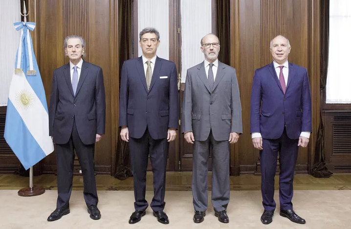Los cuatro miembros de la Corte Suprema de Justicia: Juan Carlos Maqueda, Horacio Rosatti, Carlos Rosenkrantz y Ricardo Lorenzetti. 