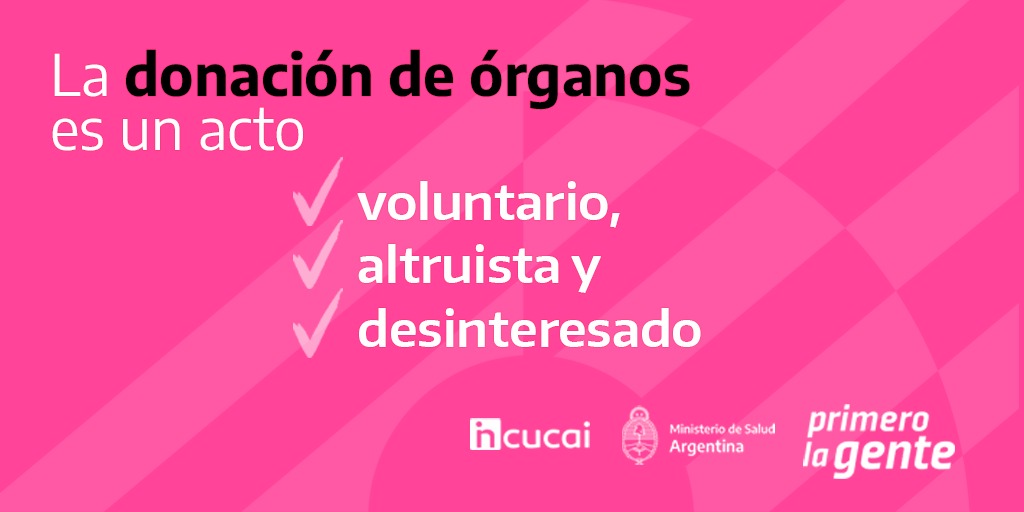 El Incucai recordó el valor simbólico de la donación de órganos en la Argentina.