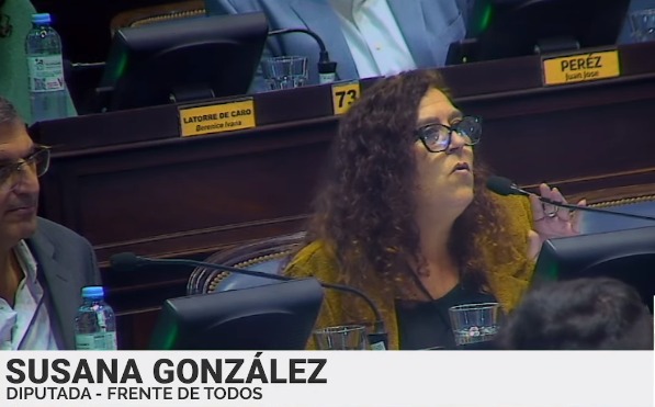 La ensenadense Susana Gonzáles largó la bronca por la falta de paridad de género en la Cámara de Diputados bonaerense. 
