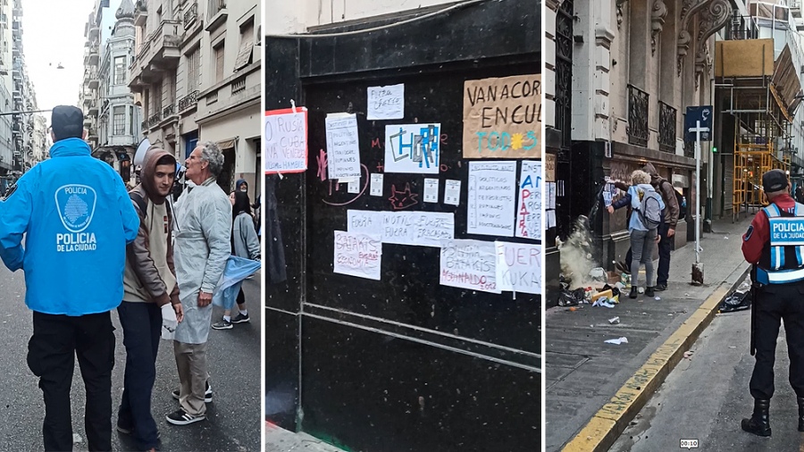 Un pequeño grupo amenazó de muerte a Cristina Kirchner en la puerta del Instituto Patria. 