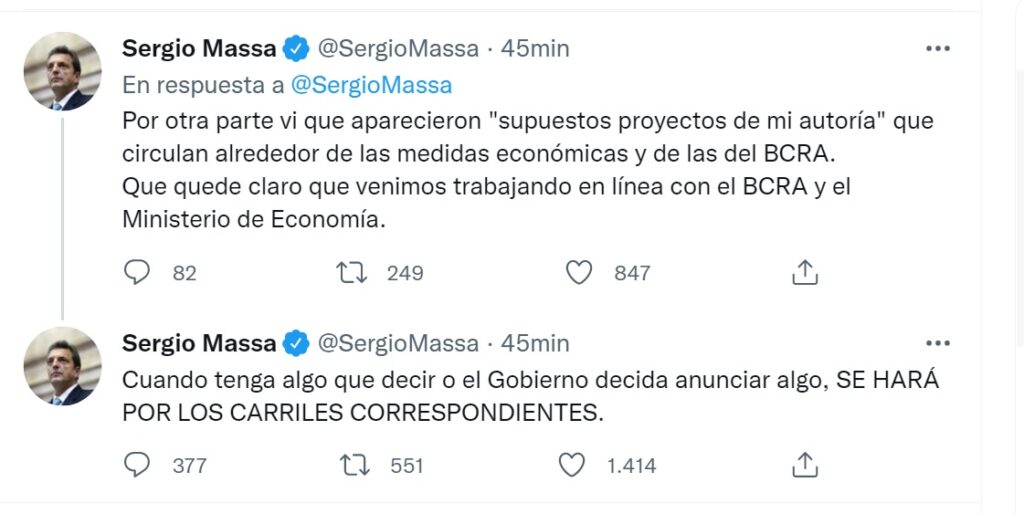 Massa desmintió supuestos proyectos económicos de su autoría. 