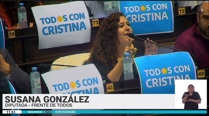 Diputados. Susana González salió a cruzar a la oposición por las consignas contra Cristina Kirchner. 