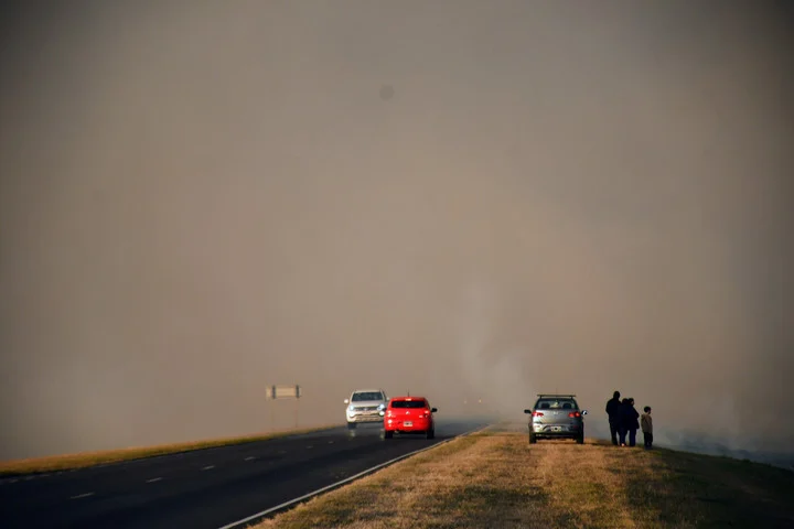 El humo de los incendios del Delta afecta principalmente a las provincias de Santa Fe y Buenos Aires.