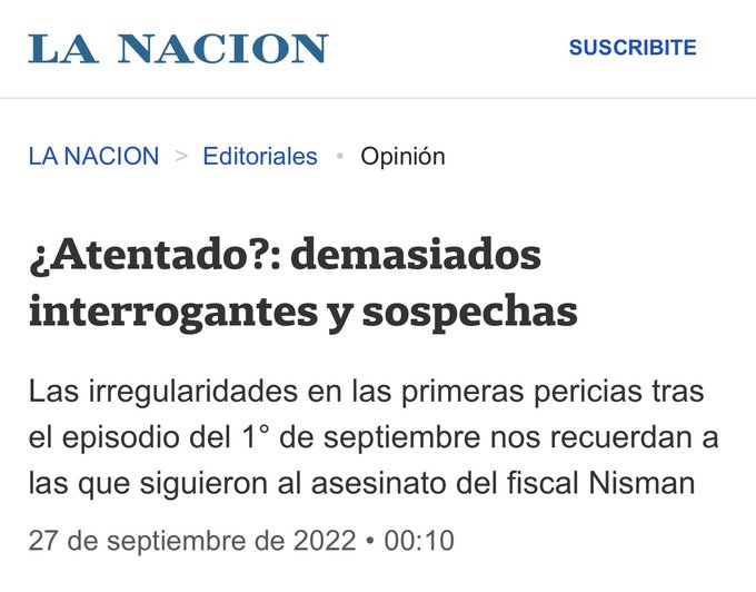 Senadores y diputados bonaerenses del Frente de Todos repidaron la editorial de La Nación que puso en duda el atentado a Cristina Kirchner.