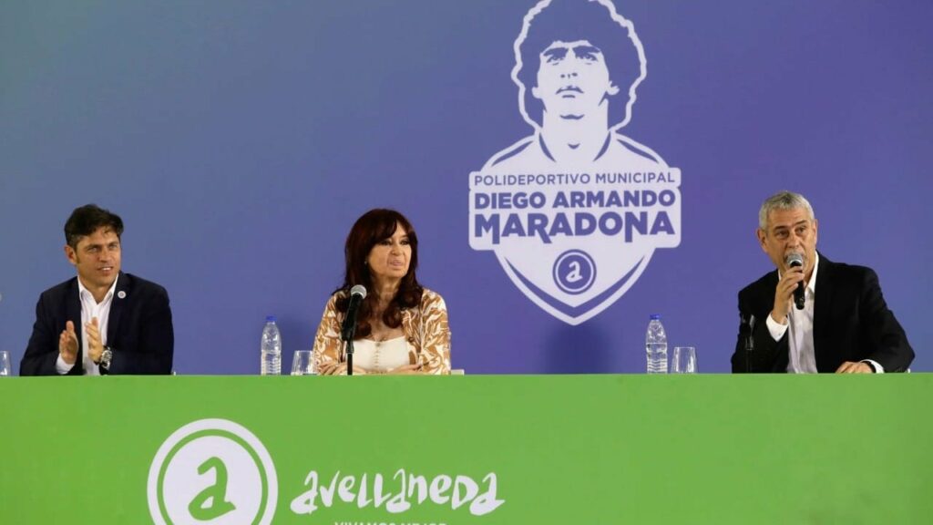 Cristina Kirchner encabezó la inauguración del polideportivo Municipal "Diego Armando Maradona" en Villa Corina, Avellaneda.