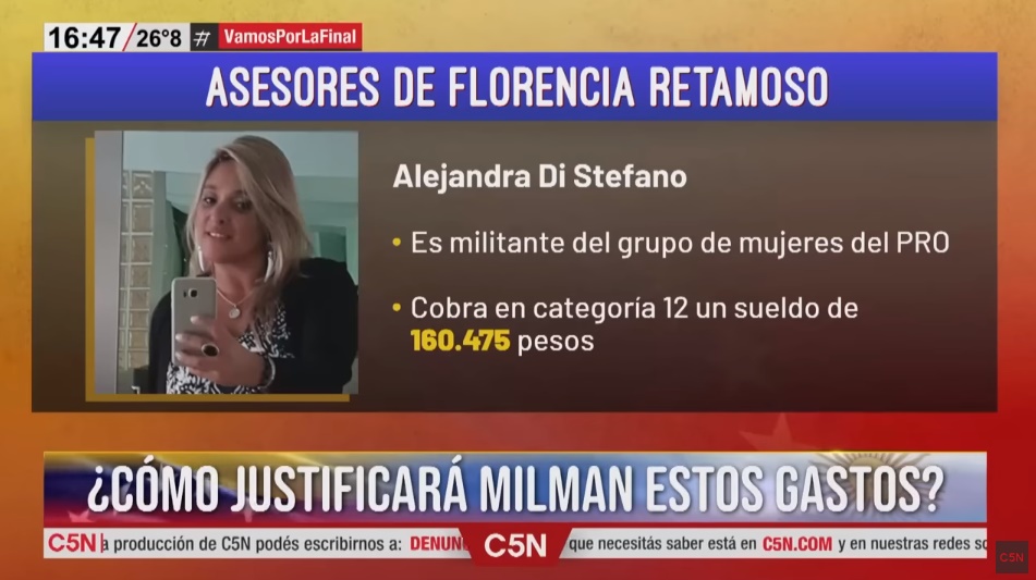 Alejandra Di Stefano otra de las supuestas asesoras de Ratamoso. 