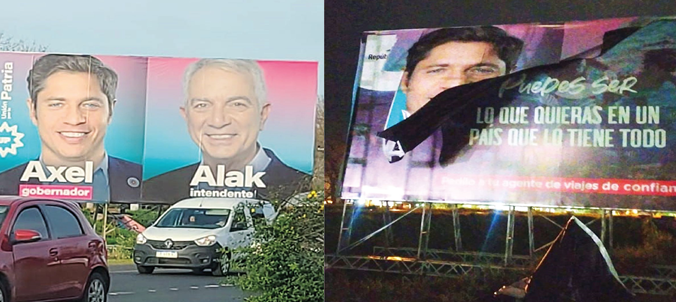 El equipo de campaña de Alak denunció la vandalización de más de 2.000 carteles en La Plata.
