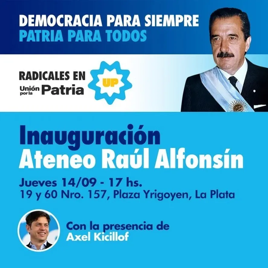 La convocatoria sobre el Ateneo Raúl Alfonsín que generó el enojo del radicalismo de La Plata.