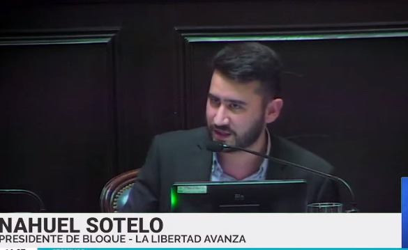 El legislador Nahuel Sotelo - presidente del bloque de La Libertad Avanza (LLA)
