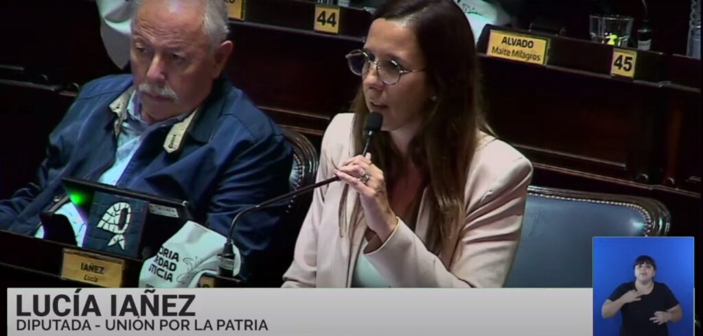 La legisladora Lucía Iañez - integrante de Unión por la Patria (UxP)