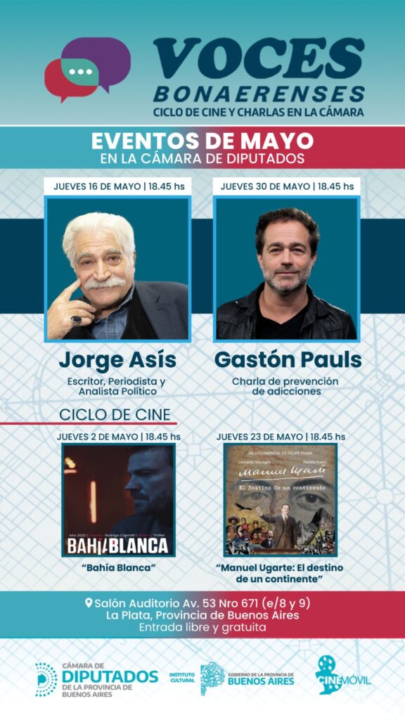  La agenda del ciclo Voces Bonaerenses en mayo, con Jorge Asis, Gastón Pauls y más pelis. 