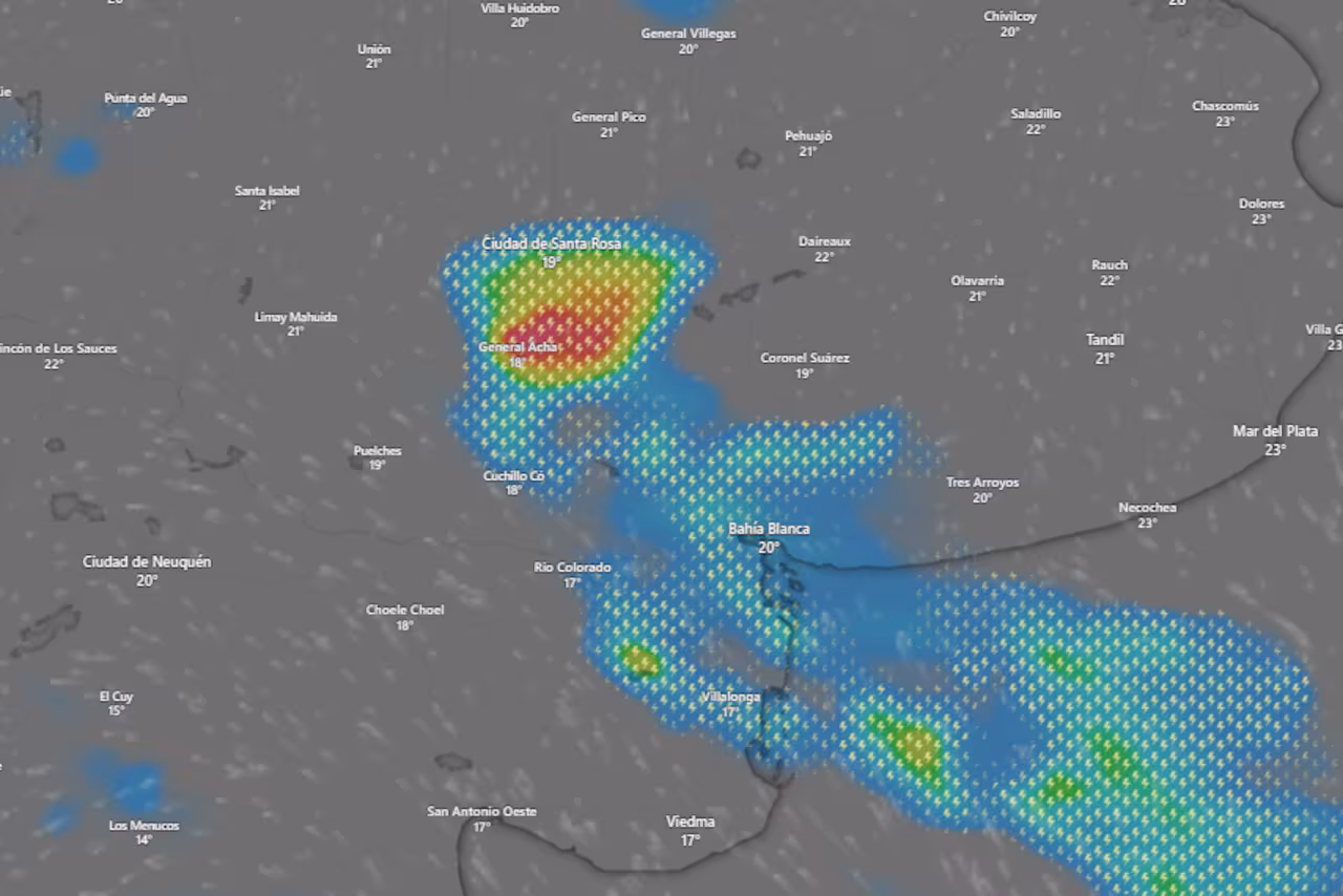 Bahía Blanca: el SMN prevé condiciones climáticas adversas, con alta probabilidad de tormentas fuertes durante la mañana del sábado y precipitaciones intermitentes hasta el domingo.